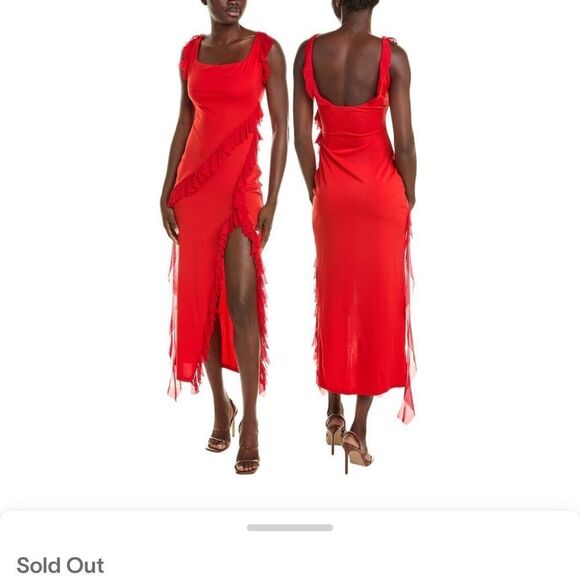 Serenette Dresses & Skirts - NWOT Serenette Red Ruffle Midi Dress Size Medium